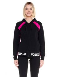 Neonowa damska bluza z kapturem, zapinana na zamek. Czarne bluzy damskie LEONE 1947 APPAREL, na lato, l, bez wzorów, z bawełny, sportowe, bez ramiączek, z kapturem. Za 105.21 zł.
