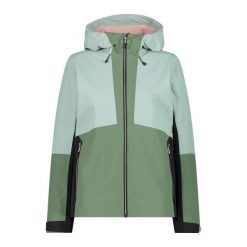 Kurtka przeciwdeszczowa z odpinanym kapturem damska CMP. Niebieskie kurtki sportowe damskie CMP, bez wzorów, bez ramiączek, trekkingowe. Za 584.70 zł.