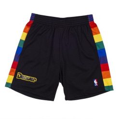 Szorty Denver Nuggets. Czarne szorty damskie Mitchell & Ness, bez wzorów, sportowe. Za 369.50 zł.
