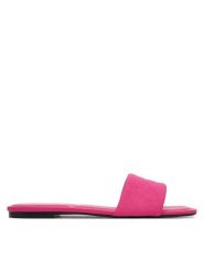 Calvin Klein Klapki Square Flat Sndl Canvas Hw HW0HW03129 Różowy. Czerwone klapki damskie Calvin Klein, bez wzorów, z materiału, bez obcasa, bez zapięcia. Za 329.99 zł.