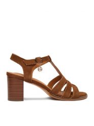 Lasocki Sandały CEO-25F531-4 Brązowy. Brązowe sandały damskie Lasocki, bez wzorów, ze skóry, bez obcasa, na słupku, bez zapięcia. Za 229.99 zł.