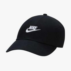 Czapka Nike Club Unstructured Futura Wash Cap, Dla obu płci. Czarne czapki męskie Nike, bez wzorów, z bawełny. Za 290.00 zł.