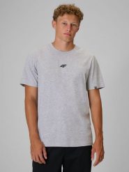 4F T-shirt regular z nadrukiem męski - szary S. Szare t-shirty męskie 4F, m, bez wzorów, z bawełny, bez kołnierzyka, bez ramiączek. Za 69.99 zł.