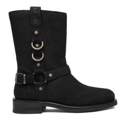 Botki G-Star Raw. Czarne botki damskie G-Star Raw, bez wzorów, retro, bez obcasa, na płaskiej podeszwie, bez zapięcia. Za 369.99 zł.