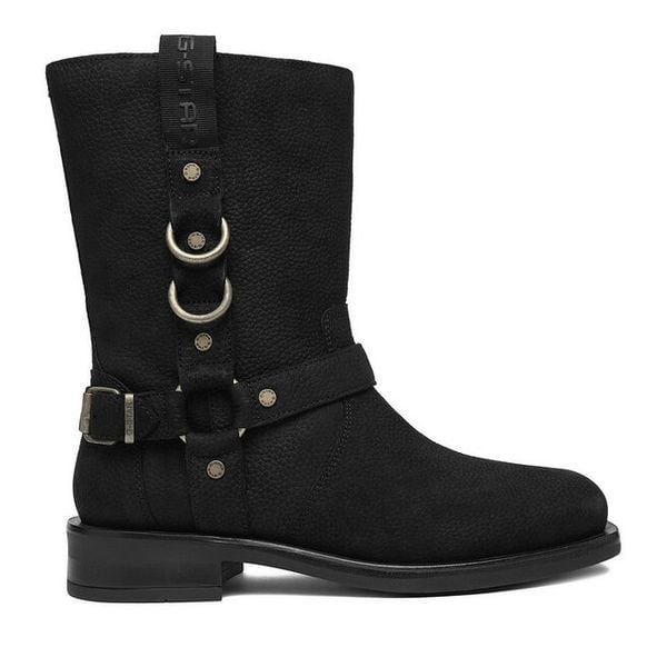 Botki G-Star Raw. Czarne botki damskie G-Star Raw, bez wzorów, retro, bez obcasa, na płaskiej podeszwie, bez zapięcia. Za 369.99 zł.