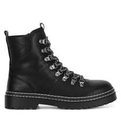 Trzewiki Jenny Fairy. Czarne botki damskie Jenny Fairy, bez wzorów, bez obcasa, na płaskiej podeszwie, bez zapięcia. Za 129.99 zł.