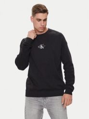 Calvin Klein Jeans Sweter Monologo J30J325671 Czarny Regular Fit. Czarne swetry męskie Calvin Klein Jeans, m, bez wzorów, z bawełny, bez kołnierzyka, bez ramiączek. Za 319.99 zł.