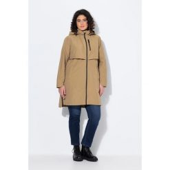 Damskie parka boczne rozcięcia na zamek kaptur kieszenie na zamek. Brązowe parki damskie Ulla Popken, plus size, bez wzorów, z bawełny, plus size, bez kaptura. W wyprzedaży za 639.99 zł.