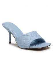 DeeZee Klapki LS5498-01 Błękitny. Niebieskie klapki damskie DeeZee, bez wzorów, ze skóry, bez obcasa, bez zapięcia. Za 109.99 zł.