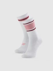 4F Skarpetki długie (2-pack) damskie - białe 35-38. Białe skarpetki damskie 4F, bez wzorów, z bawełny. Za 49.99 zł.