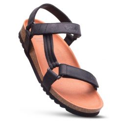 Sandały damskie SCHOLL HEAVEN AD na rzepy. Czarne sandały damskie Scholl, bez wzorów, bez obcasa, bez zapięcia. Za 269.99 zł.