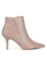 Nine West Botki WFA2784-1 Beżowy. Brązowe botki damskie Nine West, bez wzorów, z materiału, bez obcasa, na szpilce, bez zapięcia. Za 259.99 zł.
