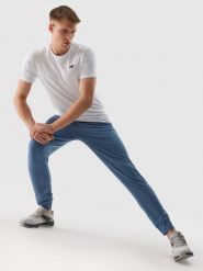 4F Spodnie treningowe szybkoschnące męskie - granatowe XXL. Niebieskie spodnie sportowe męskie 4F, m, bez wzorów, z dzianiny, na fitness i siłownię. W wyprzedaży za 89.99 zł.