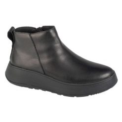 Buty FitFlop F-Mode GM2-090 czarne. Czarne botki damskie bez wzorów, z gumy, bez obcasa, bez zapięcia. Za 679.05 zł.