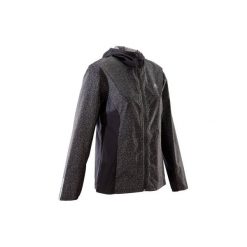Kurtka damska do biegania RUN RAIN. Białe kurtki sportowe damskie KALENJI, bez wzorów, z materiału, bez ramiączek, bez kaptura, do biegania, climacool (adidas). Za 119.99 zł.