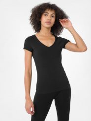 4F T-shirt slim gładki damski XL. Brązowe t-shirty damskie 4F, xl, bez wzorów, z bawełny, bez kołnierzyka, bez ramiączek. W wyprzedaży za 39.99 zł.