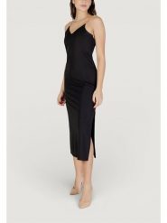 Morgan Sukienka koktajlowa 261-RYAN Czarny Regular Fit. Czarne sukienki damskie Morgan, bez wzorów, z syntetyku, wizytowe, bez kołnierzyka, bez ramiączek. Za 279.99 zł.