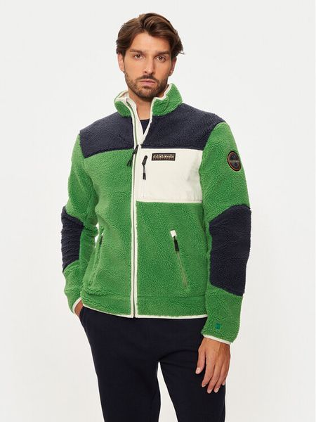 Napapijri Polar Yupik NP0A4GNT Zielony Regular Fit. Zielone bluzy sportowe męskie Napapijri, m, bez wzorów, z polaru, bez kaptura. Za 589.99 zł.