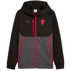 Puma Acm Pumatech Fz Hoodie Dorośli. Czarne bluzy męskie Puma, s, bez wzorów, bez kaptura, do piłki nożnej. Za 369.50 zł.