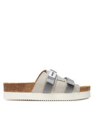 Novesta Klapki Partisan N358001-176768BIA Szary. Szare klapki damskie Novesta, bez wzorów, ze skóry, bez obcasa, bez zapięcia. Za 379.99 zł.