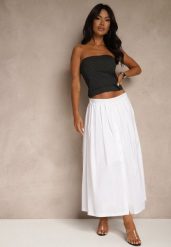 Biała Rozkloszowana Spódnica z Bawełny Haluvia. Białe spódnice damskie Renee, na co dzień, l, bez wzorów, z bawełny, eleganckie, midi, rozkloszowane. Za 119.99 zł.