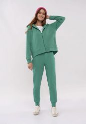Luźna bluza z kapturem B-TIFFI. Zielone bluzy damskie Volcano, m, bez wzorów, z bawełny, bez ramiączek, z kapturem. Za 179.99 zł.