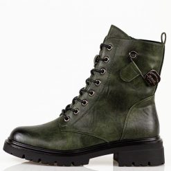 Zielone trapery damskie M.Daszyński 2508-4. Brązowe trapery damskie M.Daszyński, z jeansu, bez zapięcia. Za 199.00 zł.