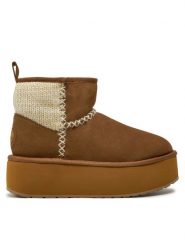 EMU Australia Śniegowce Stinger Knit Flatform W13143 Beżowy. Brązowe śniegowce damskie Emu Australia, ze skóry, bez zapięcia. Za 749.00 zł.