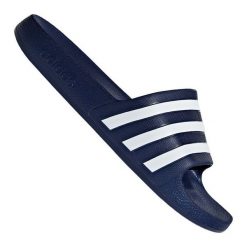 Klapki adidas Adilette Aqua F35542 niebieskie. Niebieskie klapki męskie bez wzorów, z materiału, bez zapięcia. Za 162.44 zł.