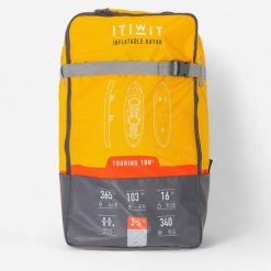 Plecak do transportu kajaka pneumatycznego Decathlon X100 2-osobowego. Plecaki męskie Decathlon, bez wzorów, z materiału, sportowe. Za 129.99 zł.