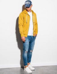 Ombre Bluza męska żółta r. XXL (B977). Żółte bluzy męskie Ombre, m, bez wzorów, bez ramiączek, bez kaptura. Za 99.99 zł.