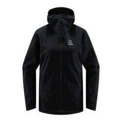 Kurtka przeciwdeszczowa damska Haglöfs Korp Proof. Czarne kurtki sportowe damskie Haglöfs, xs, bez wzorów, bez ramiączek, bez kaptura, trekkingowe. Za 379.99 zł.