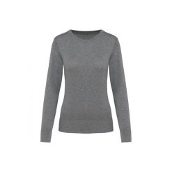 Suprima sweter z okrągłym dekoltem dla kobiet Kariban Premium. Szare swetry nierozpinane damskie KARIBAN, na zimę, bez wzorów, z bawełny, bez kołnierzyka, bez ramiączek. Za 213.50 zł.