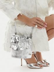 GINO ROSSI Torebka EO-ROSE-LA224-19454 Srebrny. Szare torebki do ręki damskie Gino Rossi, bez wzorów, ze skóry, bez dodatków. Za 299.99 zł.