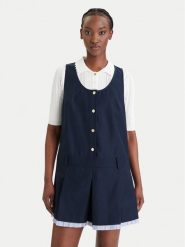 Tommy Jeans Sukienka codzienna DW0DW22759 Granatowy Regular Fit. Niebieskie sukienki damskie Tommy Jeans, na co dzień, m, bez wzorów, z jeansu, bez kołnierzyka, bez ramiączek, proste. Za 569.99 zł.