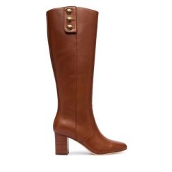 Kozaki LAUREN RALPH LAUREN. Brązowe kozaki damskie Lauren Ralph Lauren, bez wzorów, bez obcasa, na słupku, bez zapięcia. Za 1,399.00 zł.
