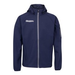 Kurtka softshellowa Kappa Valas. Niebieskie kurtki męskie Kappa, xl, bez wzorów, z materiału, klasyczne, bez kaptura. Za 325.10 zł.