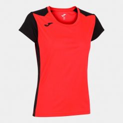 Koszulka do biegania damska Joma Record II. Czarne bluzki damskie Joma, l, bez wzorów, sportowe, bez kołnierzyka, bez ramiączek. Za 59.99 zł.