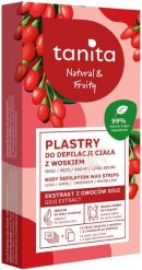 TANITA Natural & Fruity Plastry do depilacji ciała z woskiem - z ekstraktem z owoców Goji 12 sztuk (6x2)+ 2 chusteczki po depilacji. Depilatory Miraculum. Za 16.52 zł.