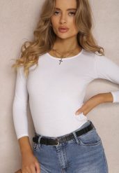 Białe Body Kephanthe. Białe body Renee, bez wzorów, z bawełny. Za 29.99 zł.