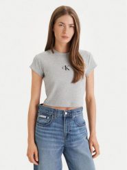 Calvin Klein Jeans T-Shirt LV047AB802 Szary Regular Fit. Szare t-shirty damskie Calvin Klein Jeans, xs, bez wzorów, z bawełny, bez kołnierzyka, bez ramiączek. Za 209.99 zł.