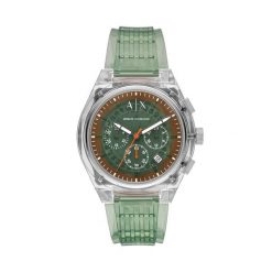 Zegarek Armani Exchange. Zielone zegarki męskie Armani Exchange, bez wzorów. Za 689.99 zł.