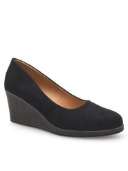 Clara Barson Półbuty WYL3760-2 Czarny. Czarne półbuty damskie Clara Barson, bez wzorów, z materiału, bez obcasa, na koturnie, bez zapięcia. Za 83.99 zł.