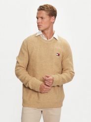 Tommy Jeans Sweter DM0DM19440 Beżowy Regular Fit. Brązowe swetry męskie Tommy Jeans, m, bez wzorów, z jeansu, bez kołnierzyka, bez ramiączek. Za 269.99 zł.