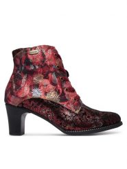Laura Vita Botki Elcodieo 01 Różowy. Czerwone botki damskie Laura Vita, bez wzorów, ze skóry, bez obcasa, na słupku, bez zapięcia. Za 599.99 zł.
