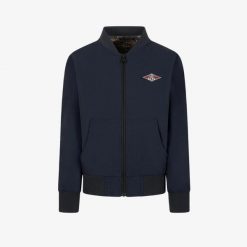 Kurtka Bear Surfer Bomber granatowa. Niebieskie kurtki męskie Bear, na jesień, uniwersalny, bez wzorów, z materiału, bez kaptura. Za 380.66 zł.