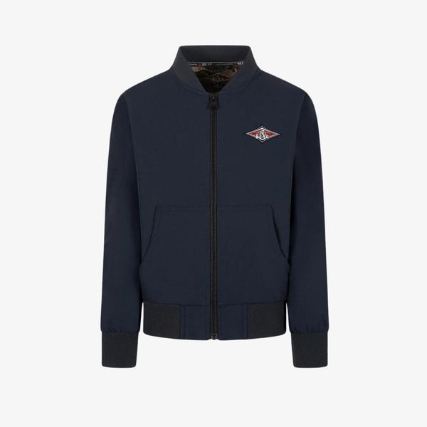 Kurtka Bear Surfer Bomber granatowa. Niebieskie kurtki męskie Bear, na jesień, uniwersalny, bez wzorów, z materiału, bez kaptura. Za 380.66 zł.