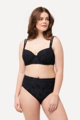 Damskie Bikini flamingi miękkie miseczki miseczka D fiszbiny. Czarne stroje kąpielowe damskie Ulla Popken, plus size, bez wzorów, z elastanu. Za 191.99 zł.