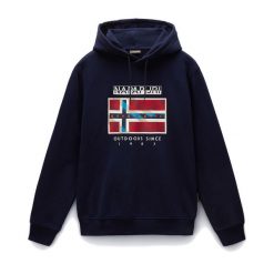 Bluza męska Napapijri B-Dorees Hooded. Niebieskie bluzy męskie Napapijri, m, bez wzorów, casualowe, bez ramiączek, bez kaptura. Za 269.99 zł.
