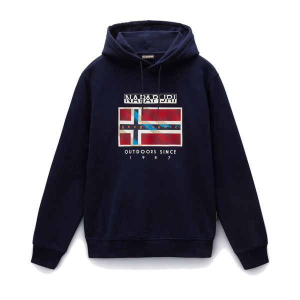 Bluza męska Napapijri B-Dorees Hooded. Niebieskie bluzy męskie Napapijri, m, bez wzorów, casualowe, bez ramiączek, bez kaptura. Za 269.99 zł.